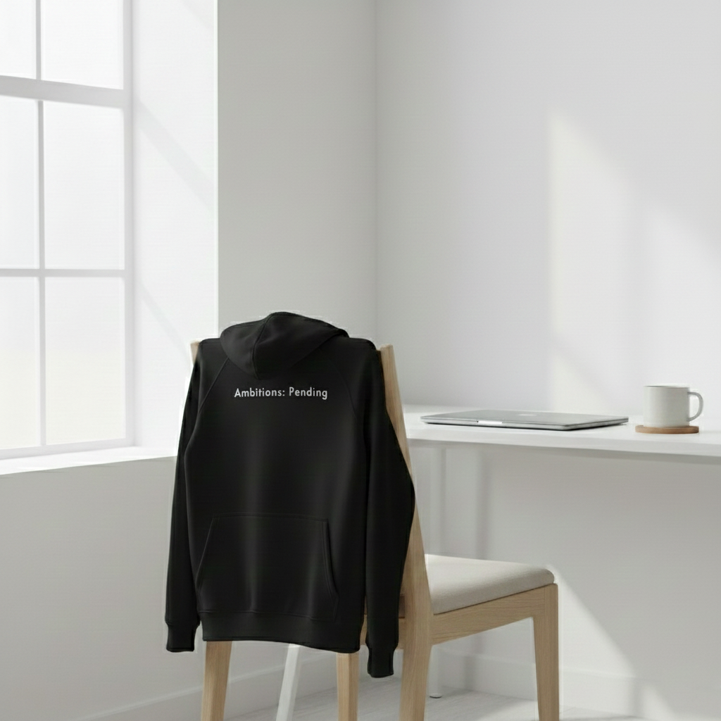 Black Ambitions: Pending hoodie with minimalist text print