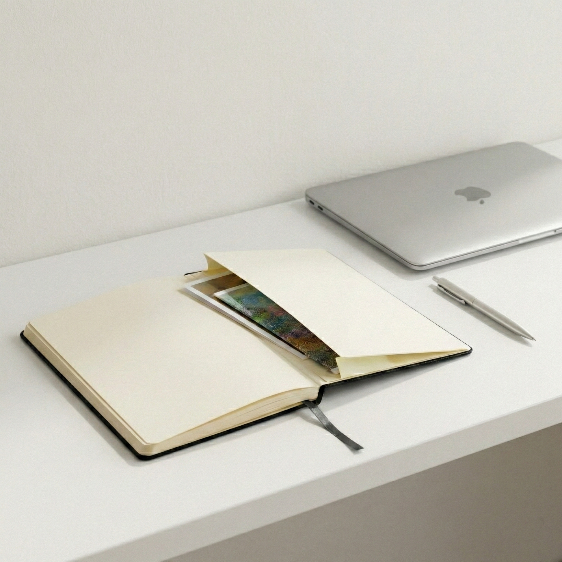 Black Status: Pending notebook with minimalist text print