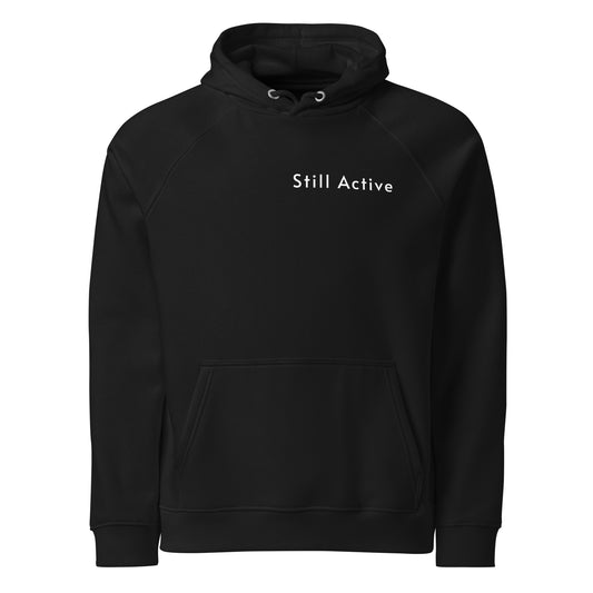 Black Still Active hoodie with minimalist text print